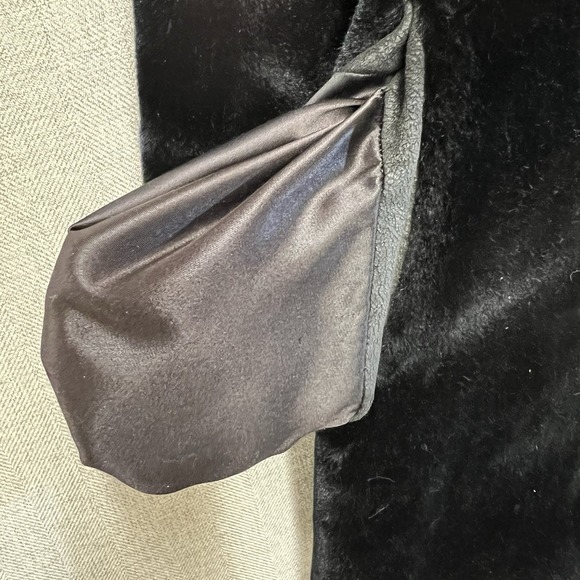 Borgazia Career Originals Vintage Faux Fur Coat Womens 10 Black Belted READ - Picture 9 of 16